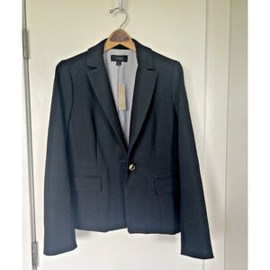 NWT J.Crew Women's Sz 6 Black Suit Preppy Work Business Jacket Blazer w Ruffle
